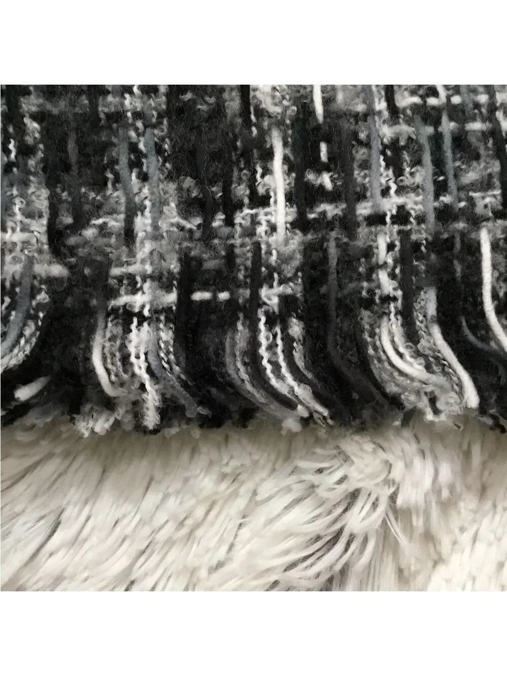 Apt 9 Micro Plaid  motif blanket Scarf Woman’s OSFM black gray & white
